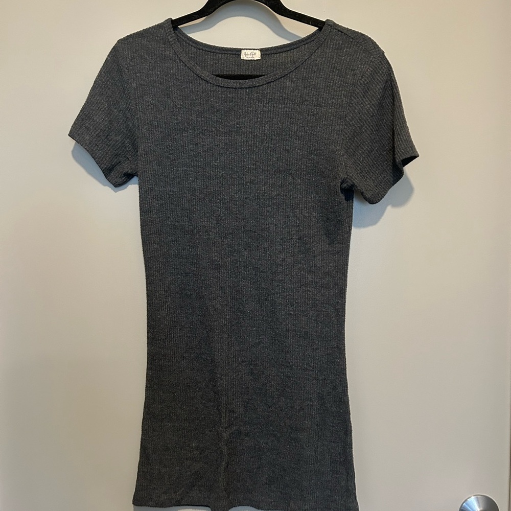 Brandy Melville grey ribbed t-shirt dress